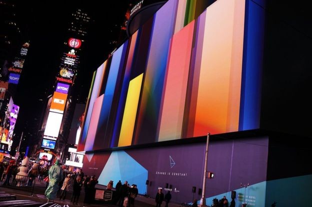 Màn hình quảng cáo tại quảng trường Times, New York.